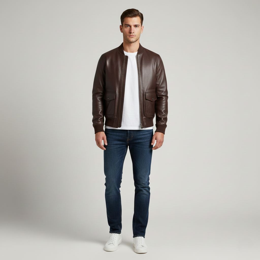 Leather Bomber Jacket