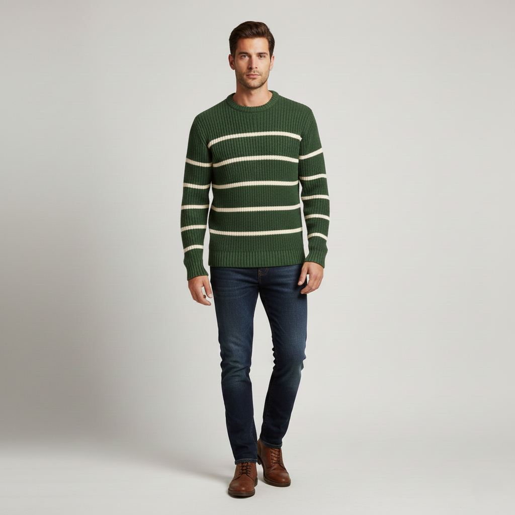 Sweater with Striped Design