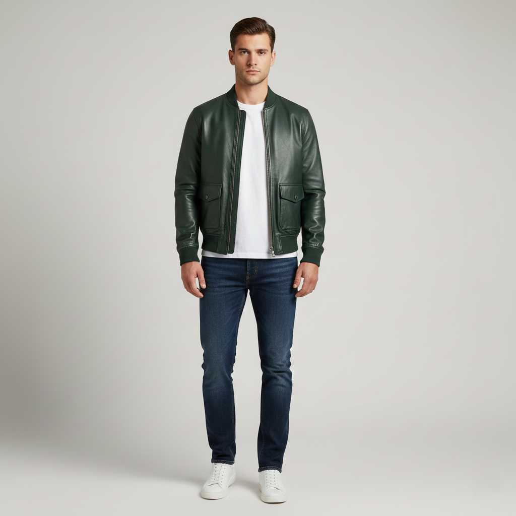 Leather Bomber Jacket