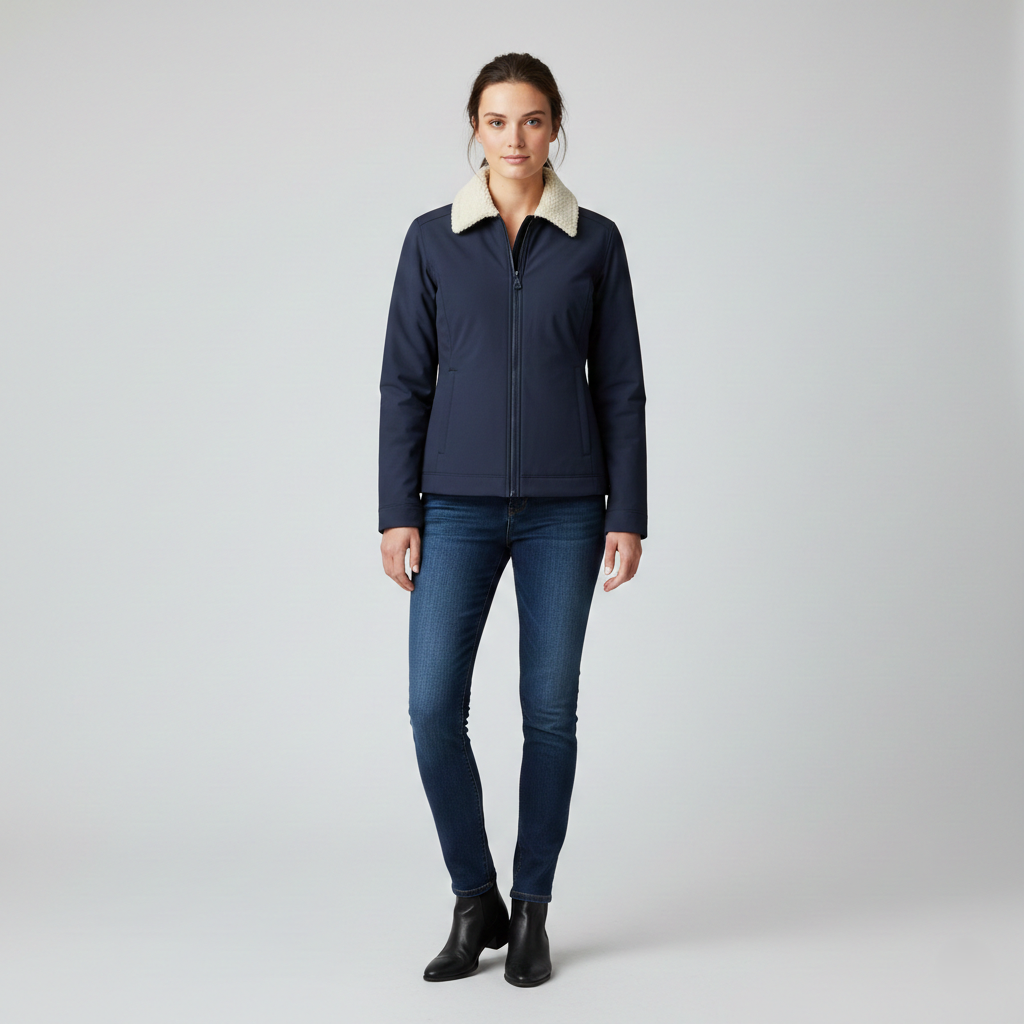 Zip Front Jacket with Fleece Collar