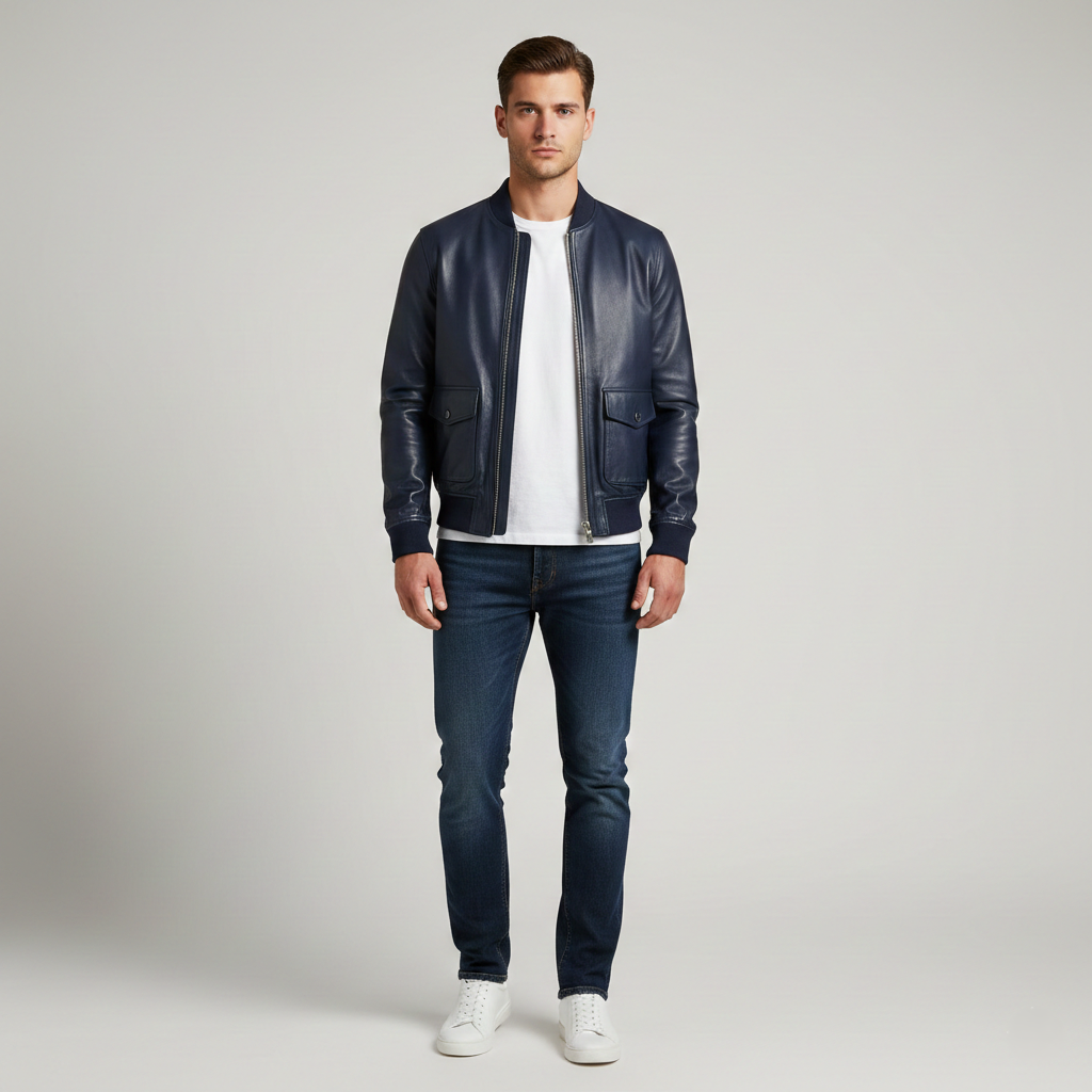 Leather Bomber Jacket